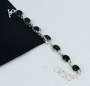 Green Flash Labradorite Electroformed Bracelet 925 Sterling Silver Jewelry - Picture 1 of 4