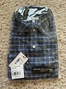 Peter Millar Men's Crown Sport Long Sleeve Button Shirt Plaid Size Medium NWT - Picture 1 of 3