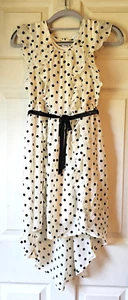 D-SIGNED by DISNEY Girls Sheer Polka Dot Ruffle Dress W/Belt Ivory Sz M (10/12) - Picture 1 of 8