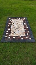 Cowhide Rug, Leather Rug for Fireplace, Fireproof Carpet, Hearth Fire Resistant