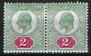 GB SG226 KEVII 1904 2d Grey-Green & Carmine-Red, Block of 4, Mounted Mint