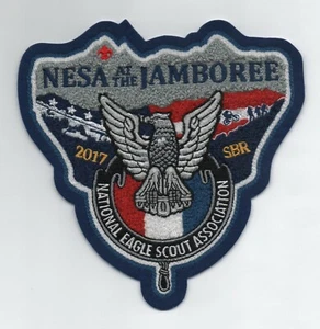 "Parche de chaqueta National Jamboree 2017 troquelado NESA Chenille 6"" x 6", ¡como nuevo! - Imagen 1 de 1