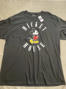 Authentic Disney Men's Black Graphic Mickey Mouse Short-Sleeve T-Shirt Size XXL - Picture 1 of 4