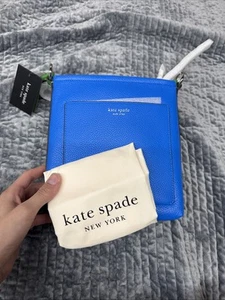 Swingpack Kate Spade Ava colorblocked blu verde pelle ciottolata KH164 nuovo con etichette - Foto 1 di 5