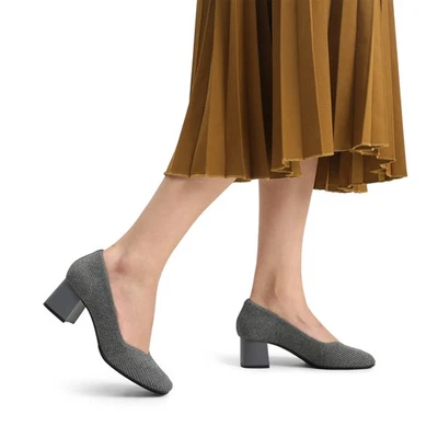 Zapatos de salón de mujer tejidos tacones bajos oficina trabajo negocios formal informal vestido zapatos de salón Foto 1 de 4