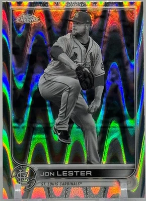 2022 Topps Chrome Sonic Jon Lester Black & White RayWave Refractor #187 Cardinal - Image 1 of 3