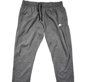 Nike Sweatpants Mens XL Gray Fleece Pockets Stretch Adult Size 34x27 Swoosh - Picture 1 of 11