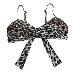 Top de Bikini Gianni Bini Leopardo Estampado Animal Talla M Acolchado Playa Viaje Nuevo sin Etiquetas - Imagen 1 de 8