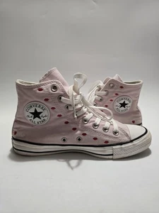 Converse All Star Hi Crafted Love Shoes Uk Size 7 Pink Red Lips Canvas Trainers  - Picture 1 of 9
