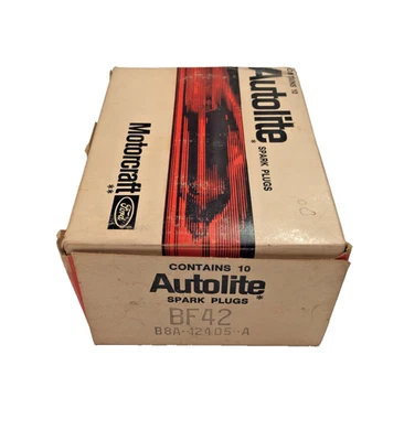 Autolite BF42 OEM Spark Plugs NOS-Fits: 1950-70s Ford & Others-PACK OF 10 - Image 1 of 4