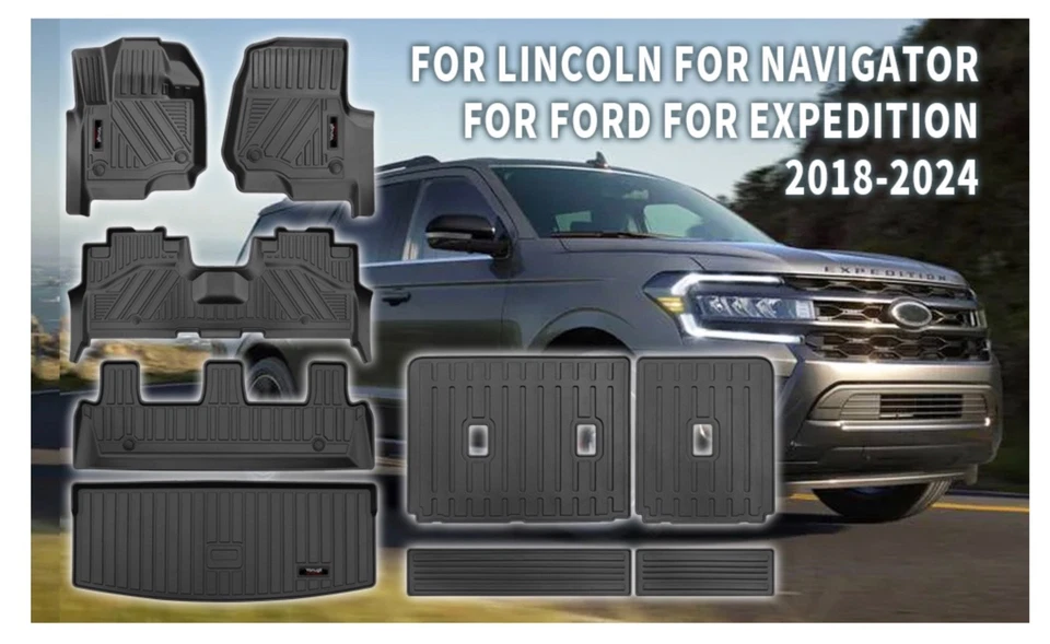 Nuevo juego de alfombrillas Ford Expedition Max/Lincoln Navigator 2018-2025 para 7 plazas Foto 1 de 4