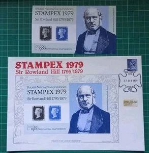 1979 Stampex Sir Rowland Hill M/S and Cover - Picture 1 of 4