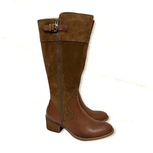 B.o.c Born Austell Suede Faux Leather Knee-High Riding Boots 6M Brown Western Eq - Picture 1 of 10