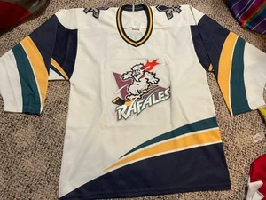Quebec Rafales Ihl Jersey White Defunct Bauer 90s Vintage #10 Larouche L 96-98 - Picture 1 of 6