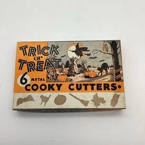Vintage Metall Halloween Kochausstecher Trick or Treat Ausstechformen in Box - Bild 1 von 6