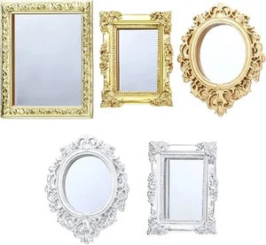 5PC Miniature 1:12 Scale Dollhouse Frame Mirror Victorian Baroque Furniture - Picture 1 of 10