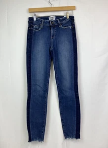 Paige Womens Blue Cotton Verdugo Ankle Fringe Hem Zip Skinny Denim Jeans Size 28 - Picture 1 of 8
