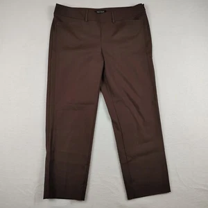 Pantalone White House Black Market donna 6 marrone slim caviglia vita media - Foto 1 di 8