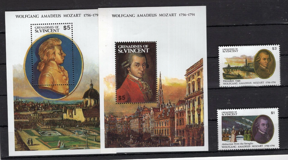 MOZART . GRENADINES OF ST. VINCENT, COMPLETE SET, MNH - Image 1 of 1