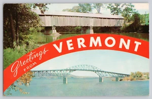 Postcard Greetings from Vermont, Bridges, Champlain - Picture 1 of 3