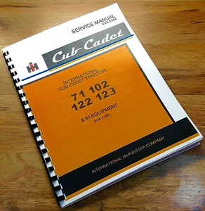 International Cub Cadet 71 102 122 123 Garden Tractor Mower Service Shop Manual - Picture 1 of 8