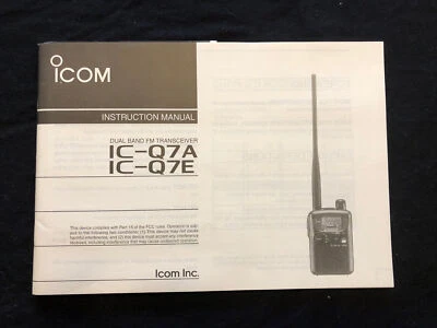 ICOM IC-Q7A IC-Q7E Dual Band FM Transceiver Original Instruction Manual - Image 1 of 4