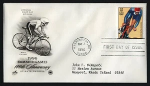 #3068e 32c Men's Cycling, Art Craft-PCS FDC **ANY 5=FREE SHIPPING** - Picture 1 of 1