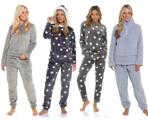 Womens Twosie Pyjamas Sets Fleece Cosy Ladies Novelty Loungewear Gift Nightwear - Picture 1 of 24