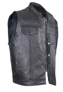 Chaleco de cuero para motocicleta Son of Anarchy para hombre tallas grandes panel único - Imagen 1 de 8