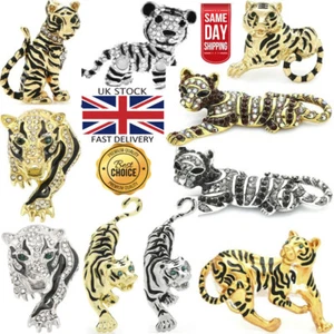 Brooch Tigers, Animal Cats Gift Rhinestones Crystal Jewelry Accessories Pins - Picture 1 of 51