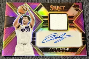2022-23 Panini Select Purple /99 Prizm Rookie Patch Auto Ochai Agbaji RC #RJA - Picture 1 of 2