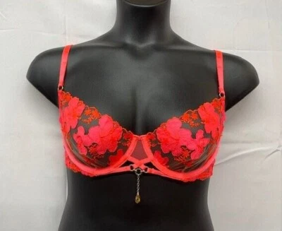 Honey Birdette Rue Neon Pink Bra, CHOOSE SIZE- NEW WITH TAGS - Image 1 of 4