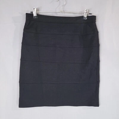 Falda para mujer Adrienne Vittadini recta y lápiz cremallera trasera negra talla 6 Foto 1 de 4