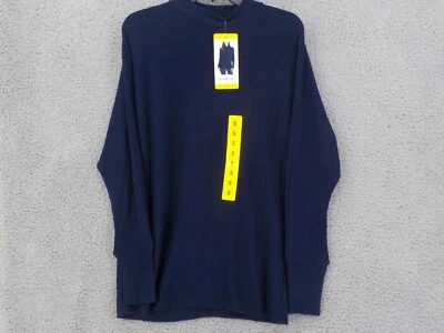 MATTY M SWEATER WOMEN SZ S NAVY BLUE LONG SLEEVE HIGH COLLAR RIBBED CUFF HEM NWT - Image 1 of 4