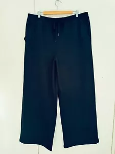 VICTORIA’S SECRET Black Cotton Fleece Mid Rise Lounge Pants Size XXL / 18-20 NEW - Picture 1 of 8
