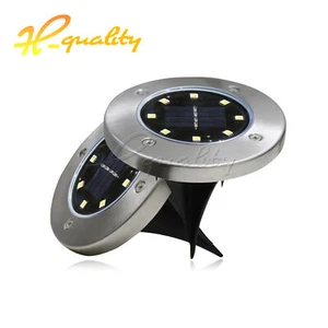 Cool/Warm White 8 LED Solar Power Ground Path Garden Decking Lamps Underground - Picture 1 of 12