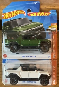 Lot Of 2 - Hot Wheels HW Hot Trucks 3/10 • GMC HUMMER EV • Full & Short Card - Picture 1 of 3