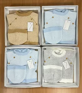 NEWBORN BABY GIRLS/BOYS SPANISH KNITTED OUTFIT GIFT BOX SET 0-3 MONTH - Picture 1 of 31