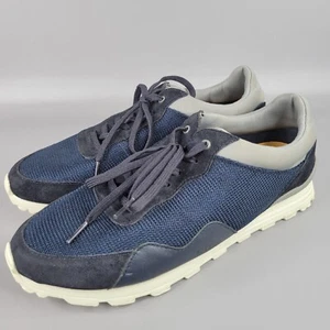 Clae Mens Running Shoes Sneakers Lace Up Low Top Athletic Leather Blue Size 9.5 - Picture 1 of 12