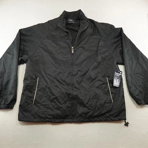 PGA Tour Windbreaker Men Large Black Golf Jacket Full Zip Packable Performance - Picture 1 of 13