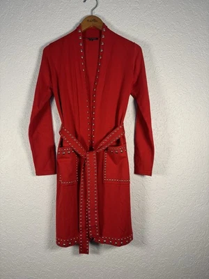 Suéter Largo Rojo Inc Incorporado Peso Mediano Nuevo sin Etiquetas Con Acentos Plateados Talla XS Foto 1 de 4