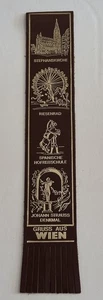 Vintage Gruss Aus Wien “Greetings From Vienna” Leather Bookmark 9” - Imagen 1 de 2