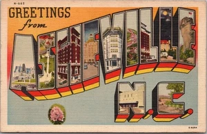Tarjeta postal grande ASHEVILLE N.C. / Carolina del Norte lino Asheville / sin usar - Imagen 1 de 2