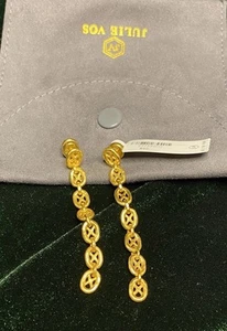 Julie Vos Avalon Chain link Earring NWT 24k Gold Plated - Picture 1 of 2