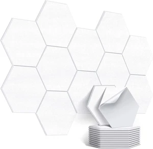 1/12x Pannello Parete Fonoassorbente Autoadesivo Esagonale Studio Pannelli Acustici - Foto 1 di 27