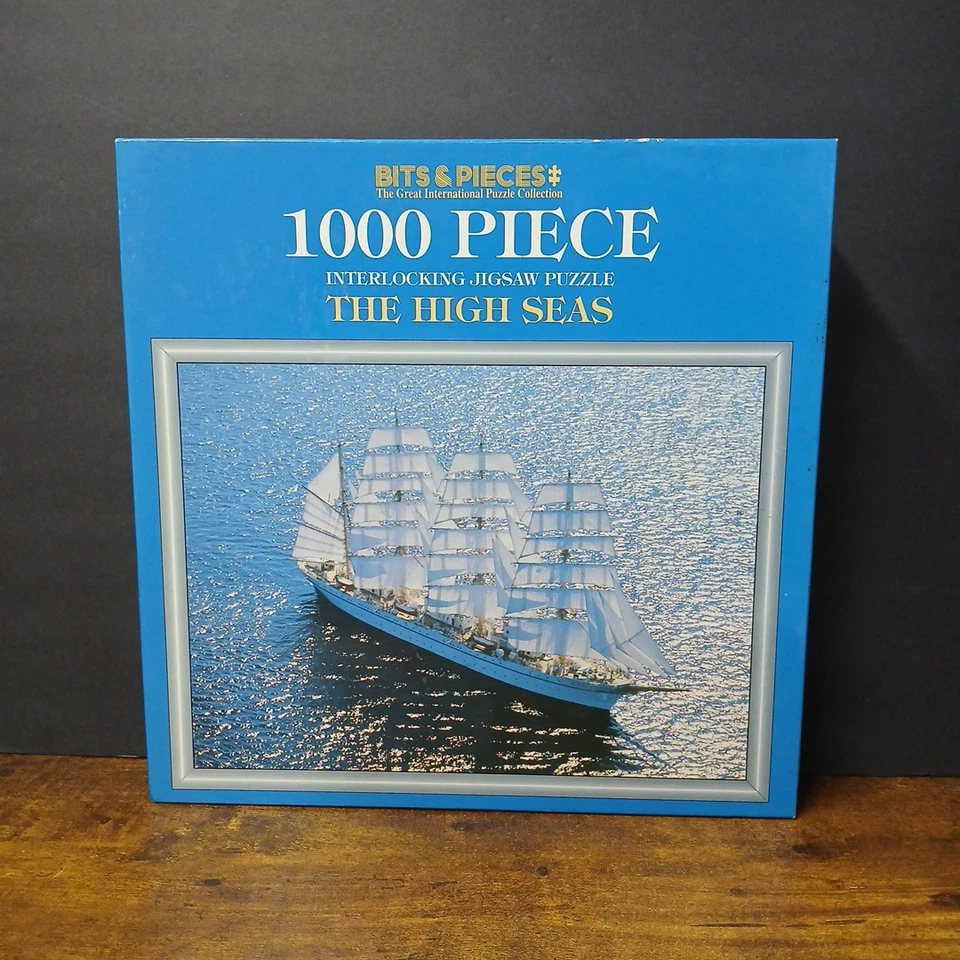 复古 Bits & Pieces 1000 件 The HIGH SEAS 20x27 英寸拼图帆船 — 第 1/4 张图片