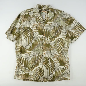Paradise Found sz Med Brown Palm Fronds Hawaiian Shirt 100% Cotton Magnum Wood - Picture 1 of 5