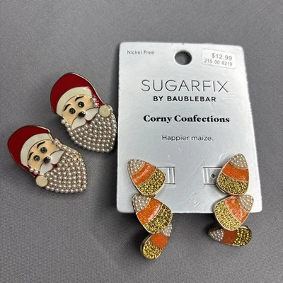 LOTE de pendientes colgantes Sugarfix By BAUBLEBAR Corny Confections nuevos con etiquetas y Santa Claus Foto 1 de 4