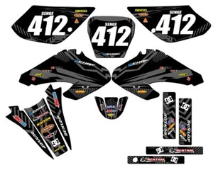 2001-2004 XR 100 MAYHEM Black Senge Graphics Kit Compatible with Honda - Picture 1 of 10