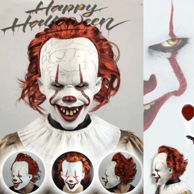 LED Pennywise Clown Maske Stephen Kings ES Maske Halloween Cosplay Volle Maske - Bild 1 von 4